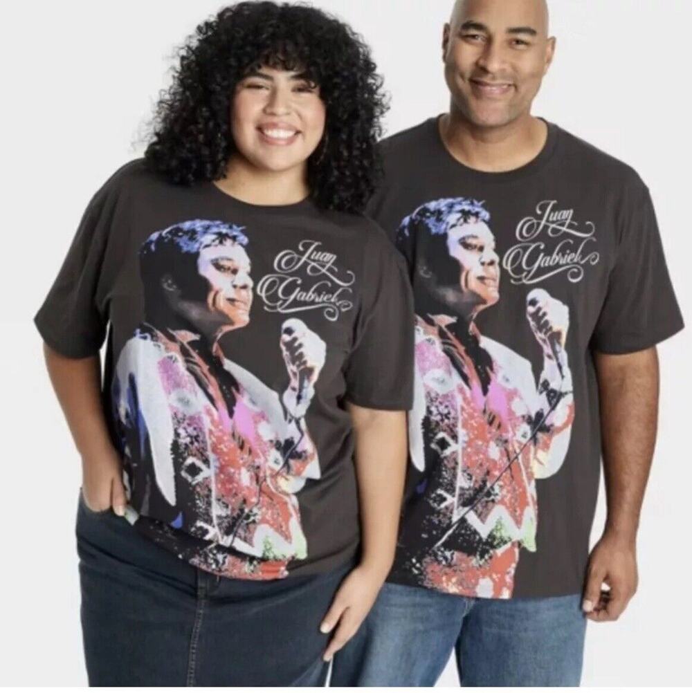 Latino Heritage Month Adult Short Sleeve Juan Gabriel Graphic T-Shirt - Black XS